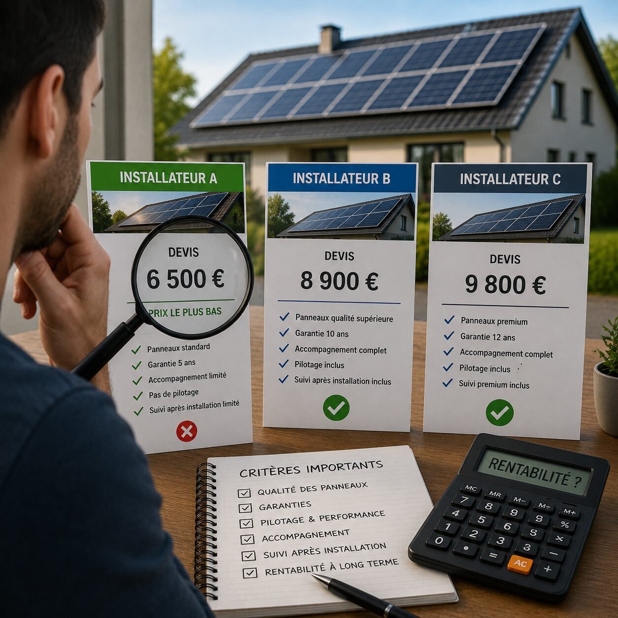 Comparer les installateurs de panneaux solaires autrement que par le prix