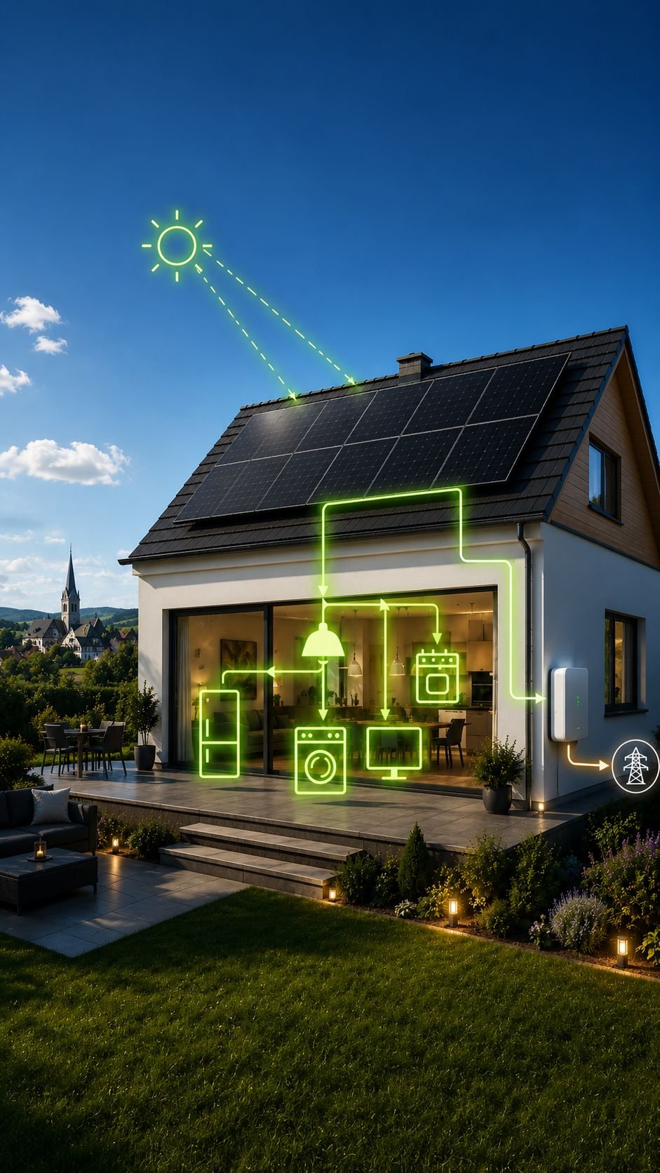 Autoconsommation photovoltaïque en Alsace avec panneaux solaires, consommation maison et surplus réseau