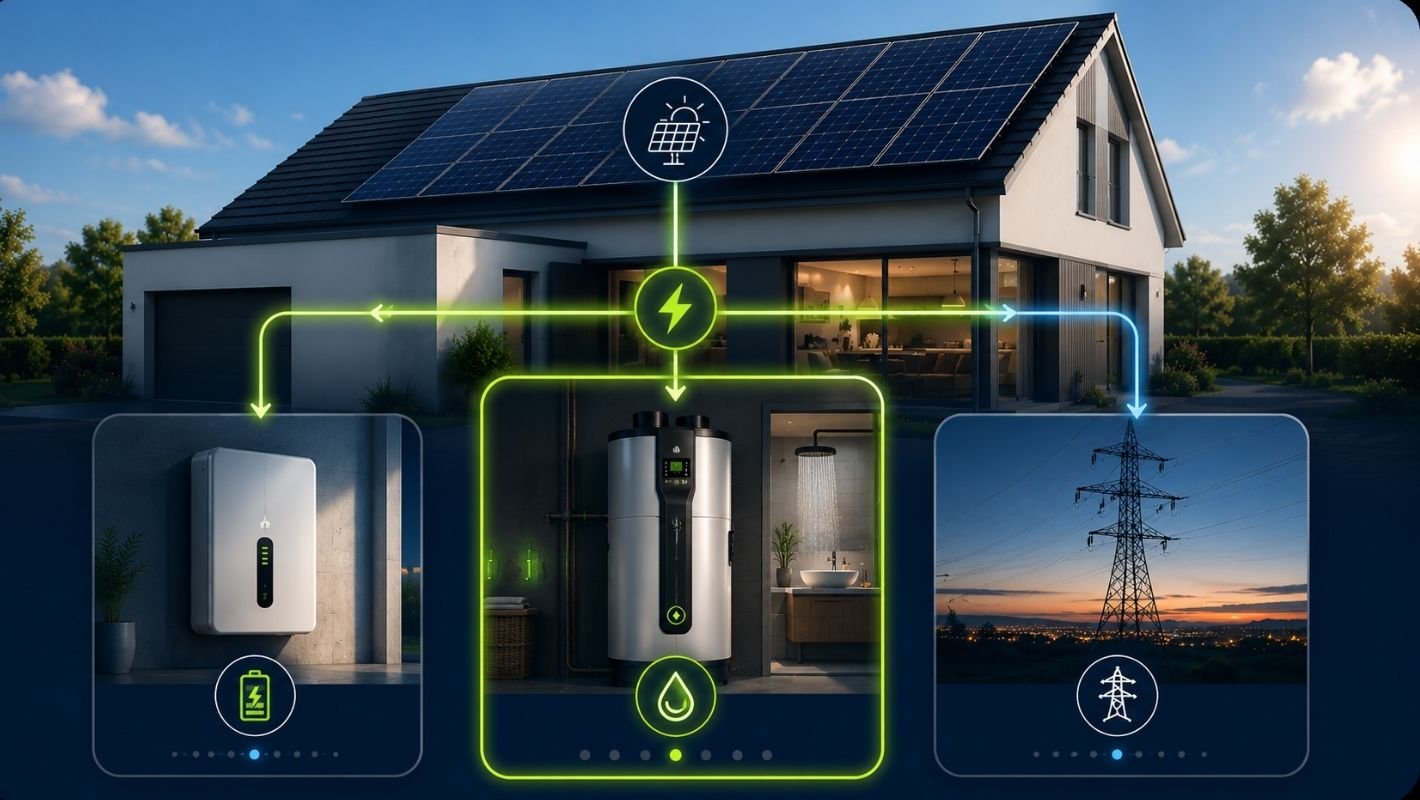 Pilotage chauffe-eau ou batterie pour utiliser la production des panneaux photovoltaïques