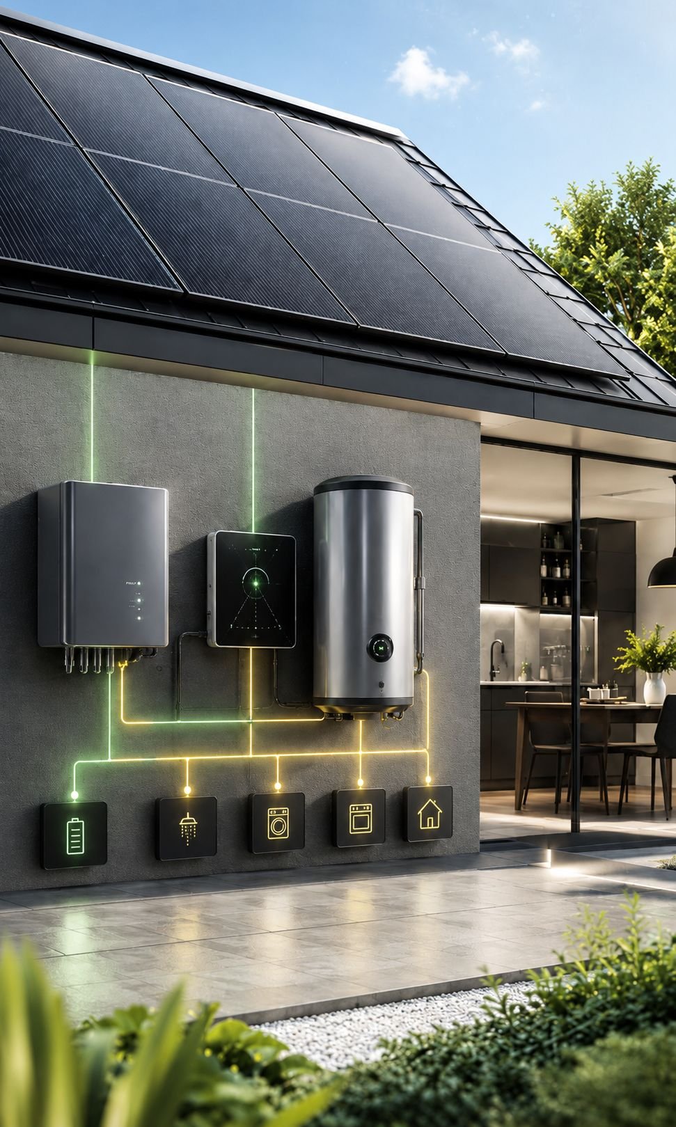 Système gestionnaire d’énergie pilotant un chauffe-eau avec une installation photovoltaïque compatible TVA 5,5 %