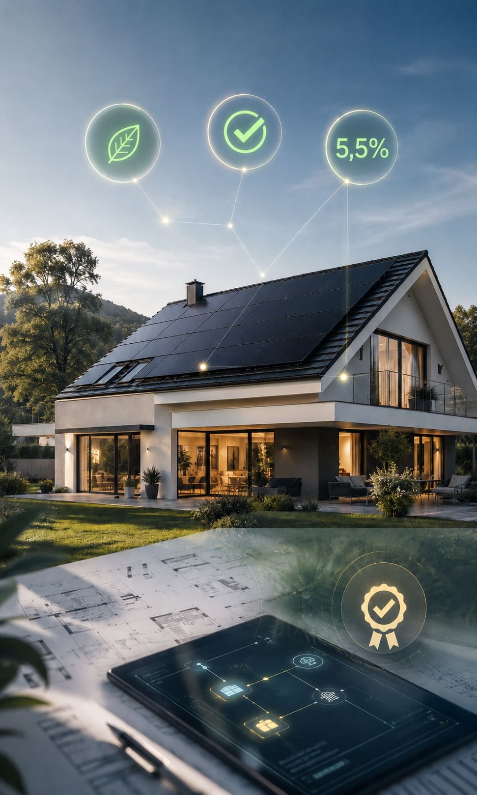 Installation photovoltaïque résidentielle en Alsace avec panneaux ultra bas carbone et système de gestion de l’énergie compatible TVA 5,5 %