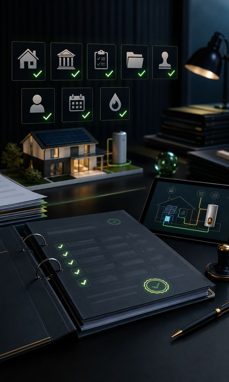 Vérification d’un dossier éco-PTZ avec logement éligible, banque conventionnée et projet photovoltaïque avec eau chaude sanitaire